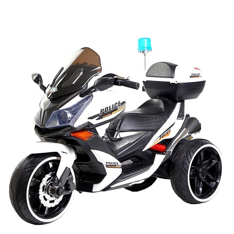 Police car 3 wheels motorcycle electric ride on toy car