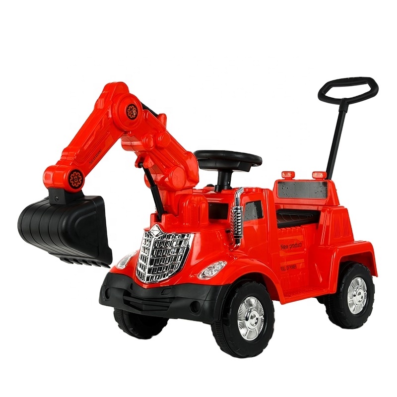 Children 's Electric Excavator Engineering car Boys and Girls baby can SIT People remote control Hand - pushed toy car