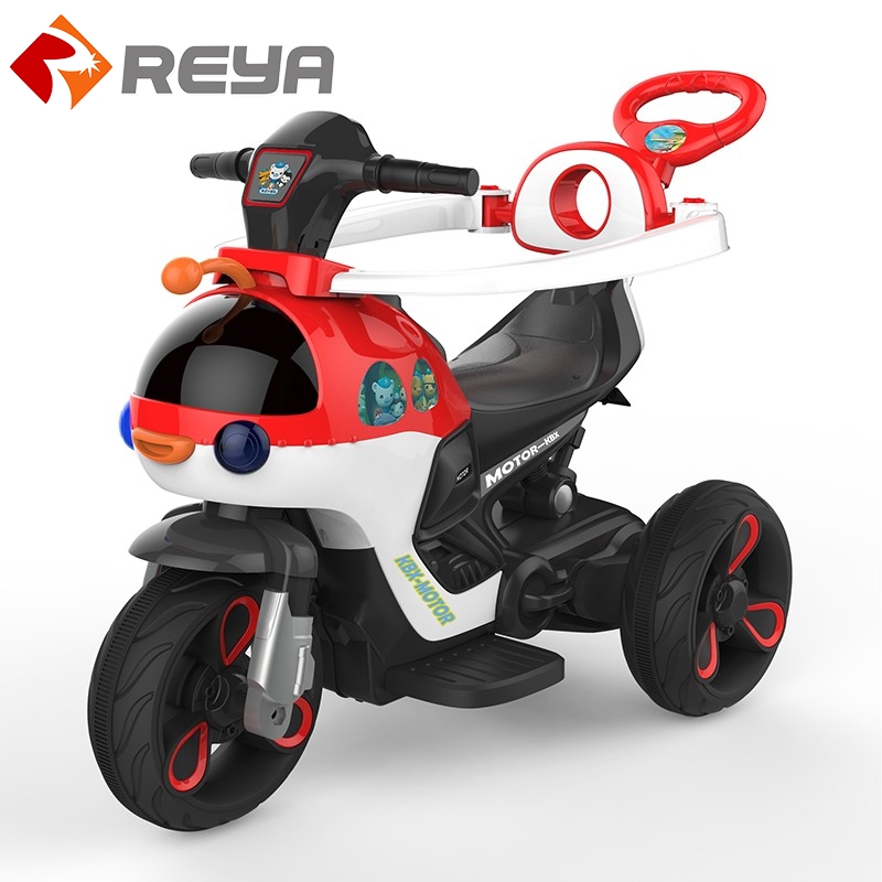 New Children's Electric Motorcycle male and Female Baby avec Push Handle avec guardrail Toy Three - wheeled Motorcycle