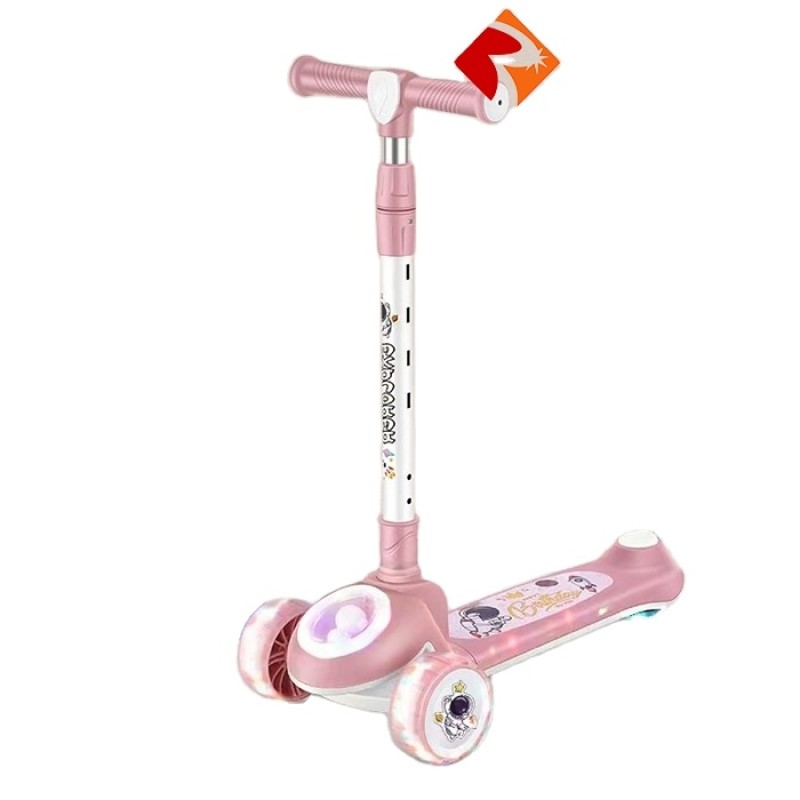 Factory whole sale folding children's check kick scooter LED light wheels kids' scooters pedal scooter kids