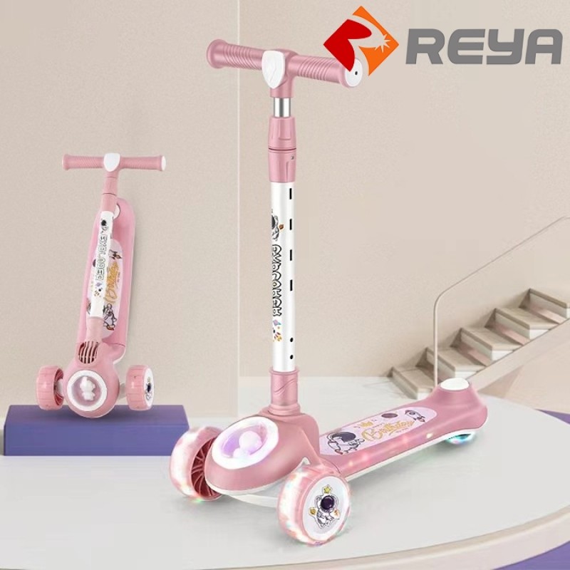 Factory Wholesale Folding Children 's Cheap Kick Scooter LED Light Wheels Kids' Scooters Pedal Scooter Kids