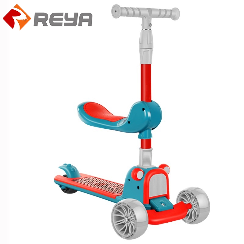 Детский скутер 3 Wheel Scooter with Flash Wheels Kick for 2 - 12 Year Kids Adjustable Height 3 in 1 Pedal Scooter for Baby 2 - 7 Y