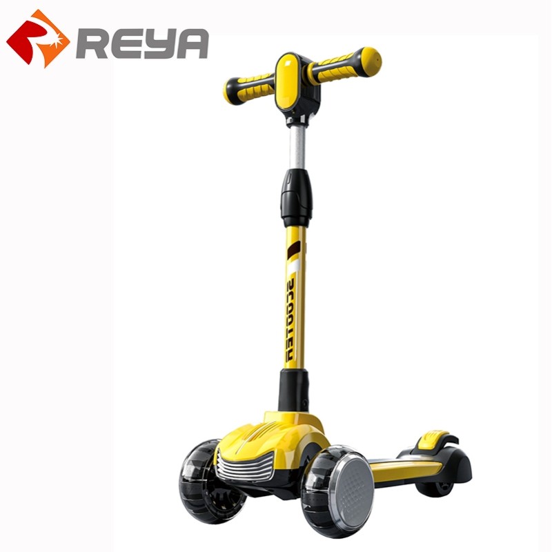 Hot Sle 3 IN 1 Flashing PU Wheel Kids Scooter OEM baby Toys Kick With Push Bar Kids 3 Wheel Baby Kick Scooter