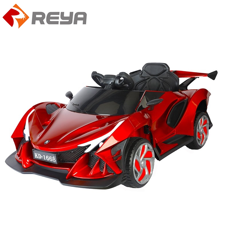 Children's four wheel electric baby car can sit on a person charging remote control toy car