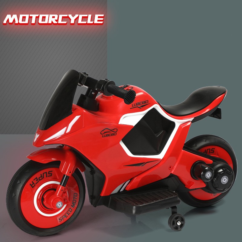 Crianças Motocicleta Elétrica 2 Rodas Brinquedo Carro 2 Assento Crianças Carro Elétrico Preto Música Vermelha Branco Motocicleta