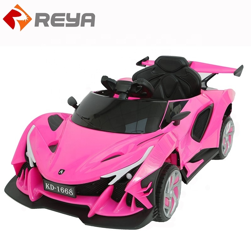 Children's four wheel electric baby car can sit on a person charging remote control toy car