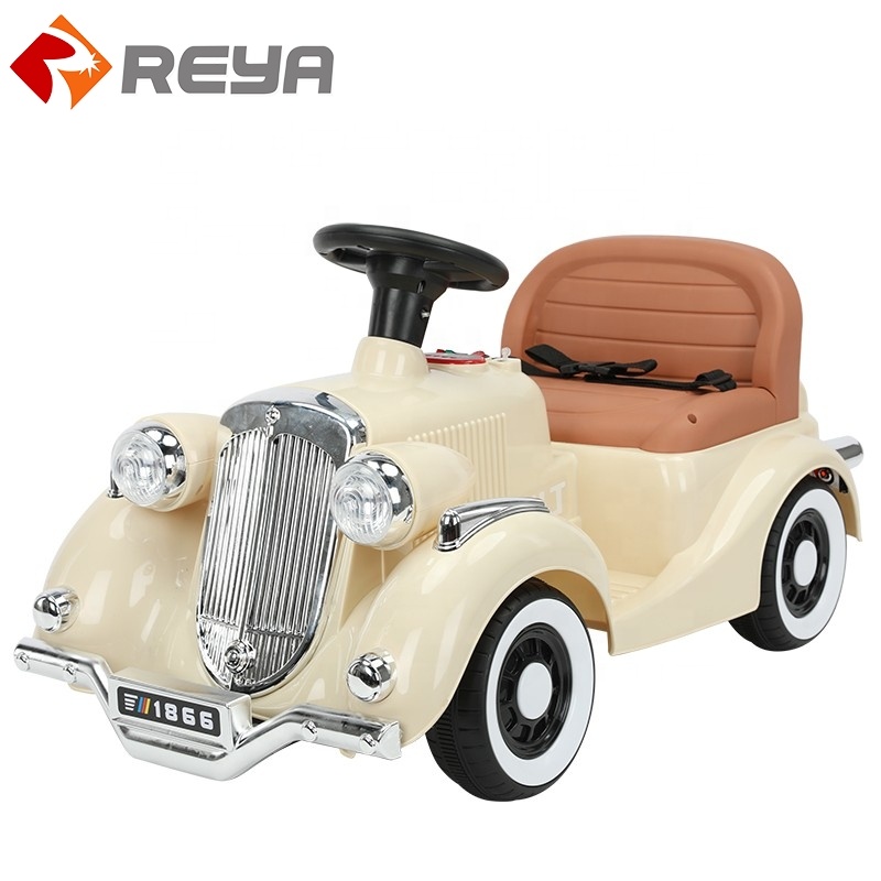 Hot rétro Classic Car Children's Electric four - wheel car can sit Adults 1 à 5 ans Old Charging Remote Control car