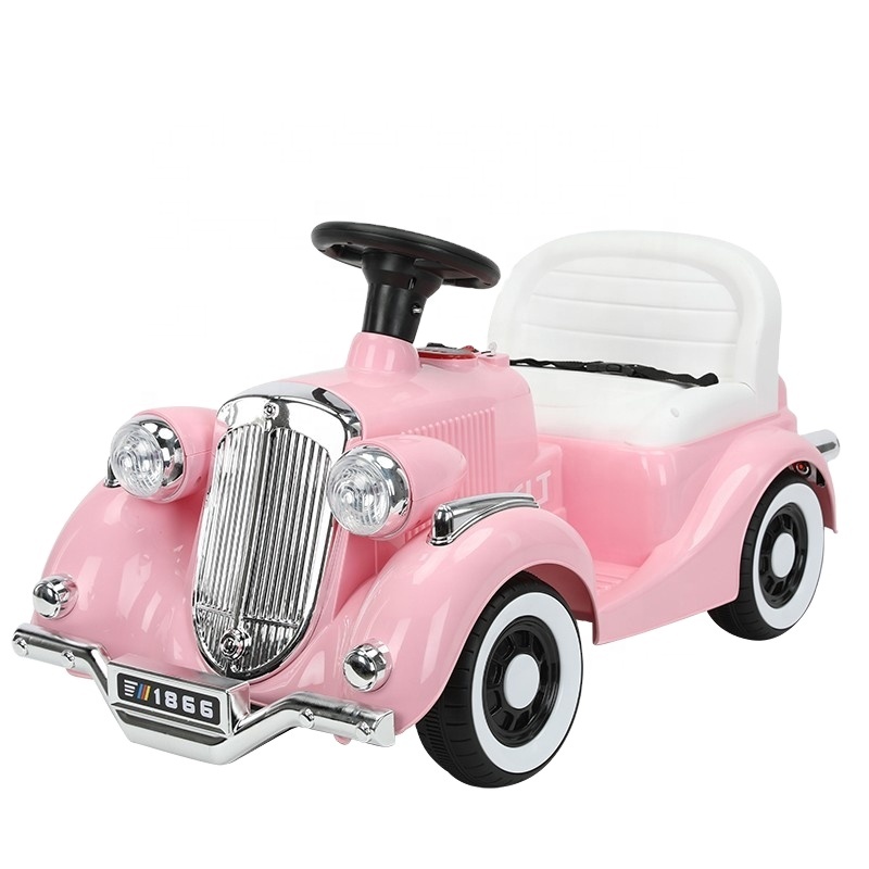 Hot retro Classic car Children 's Electric four - wheel car can SIT aducts 1 - 5 years old Charging remote control car