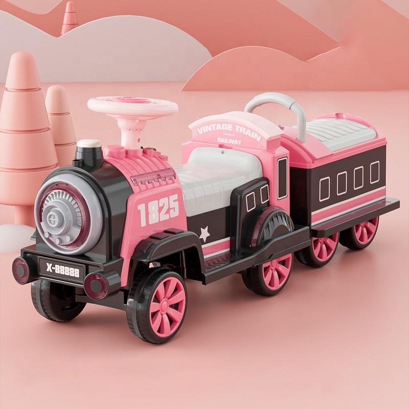 Wholesale children's electric retro small train can sit and ride charging boys and girls too car baby four wheeled car