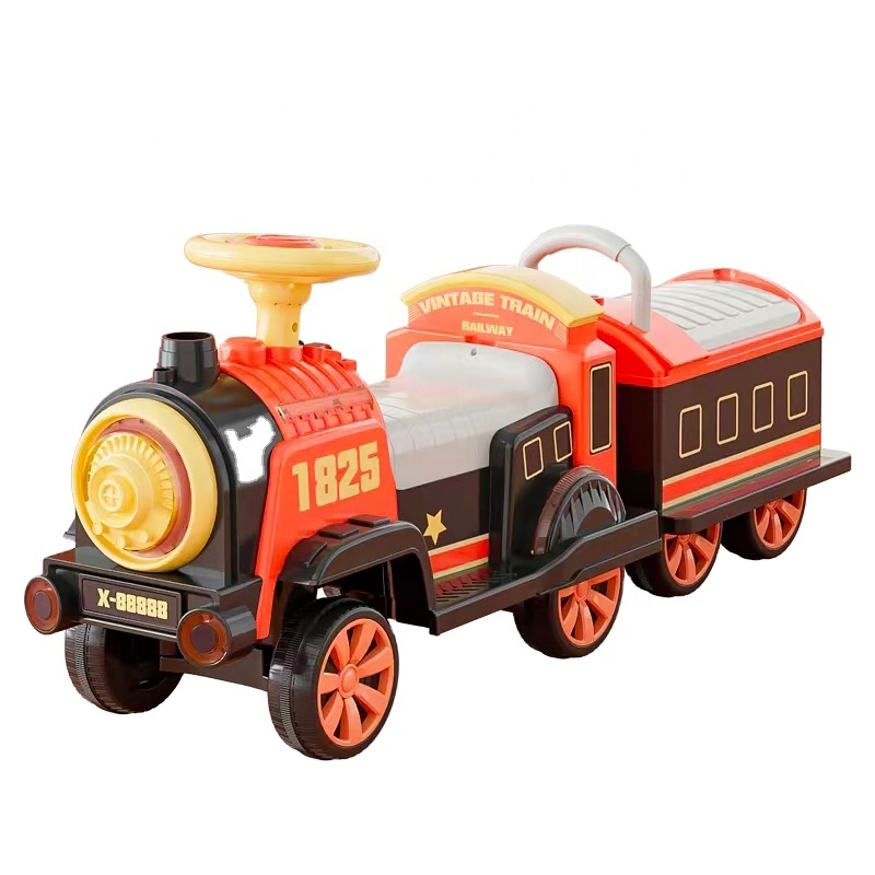 Wholesale children's electric retro small train can sit and ride charging boys and girls too car baby four wheeled car