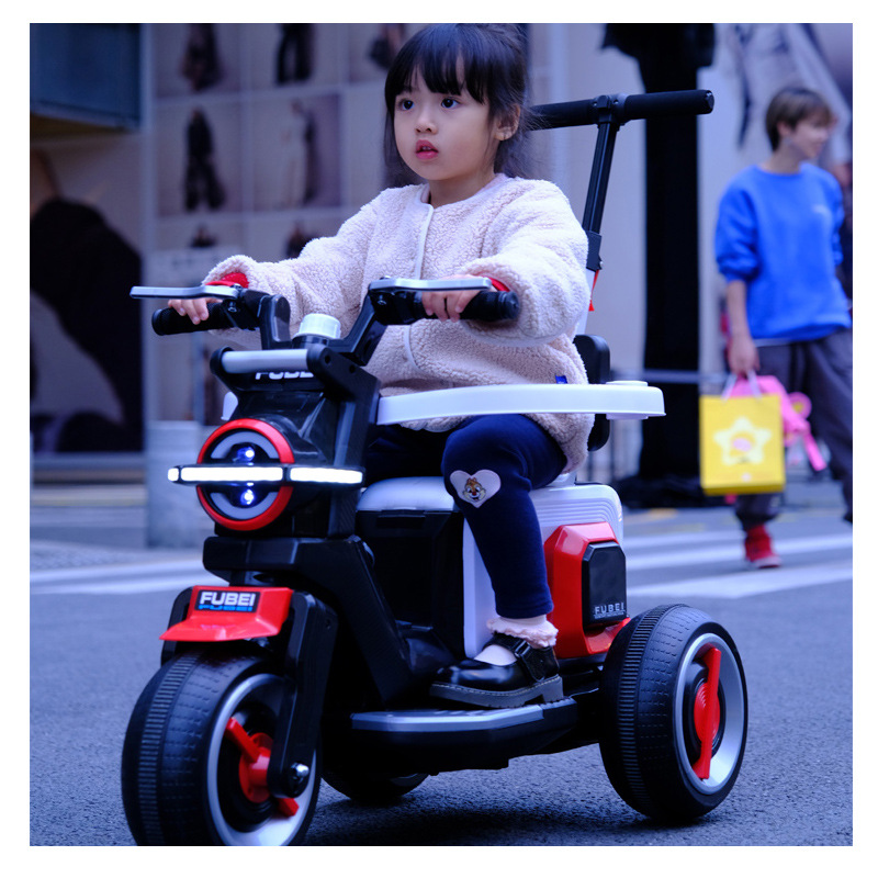 Manufacturers direct sales of children's electric motorcycle tricycle baby toy car battery charging can sit human stroller