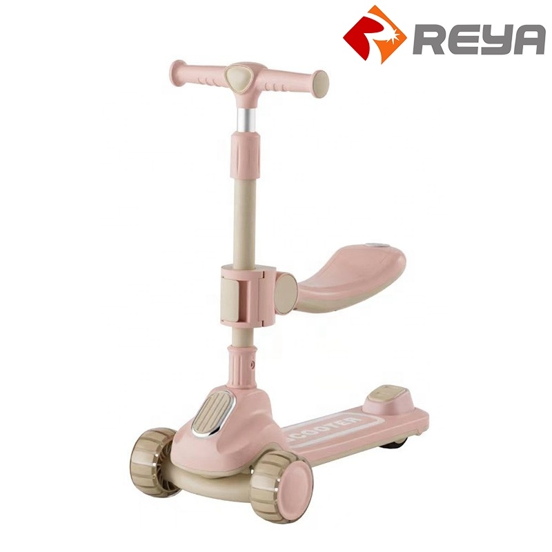 Cheap Ride on car Baby 4 roues scooters cow musique acier roue scooters Stroller avec lumière musique