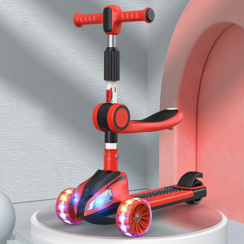 Haute qualité scooter enfants pu LED Wheel Kick Toy scooter bébé Adjustable enfants foot scooter